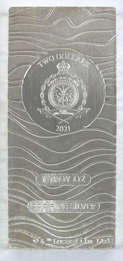 2021 $2 NIUE Star Wars Madalorian Beskar 1oz. 999 Fine Silver Ingot / Bar (1 of 2)