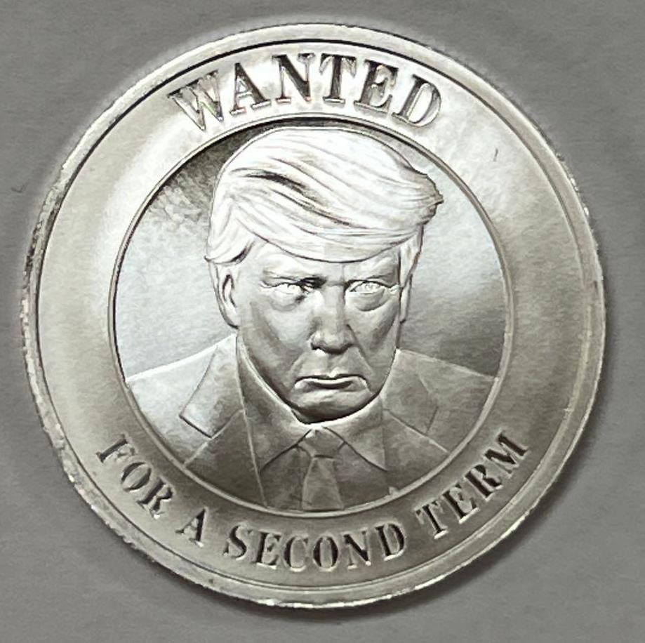Limited Edition Donald Trump Mug Shot Wanted for a Second Term .999 Fine 1 Oz Silver Round (1 of 2)