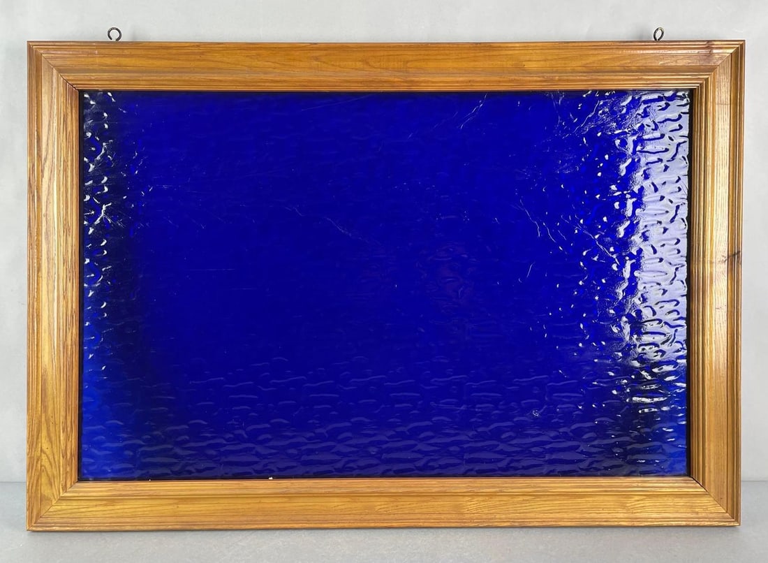 Hanging Textured Blue Glass for Window (1 of 3)