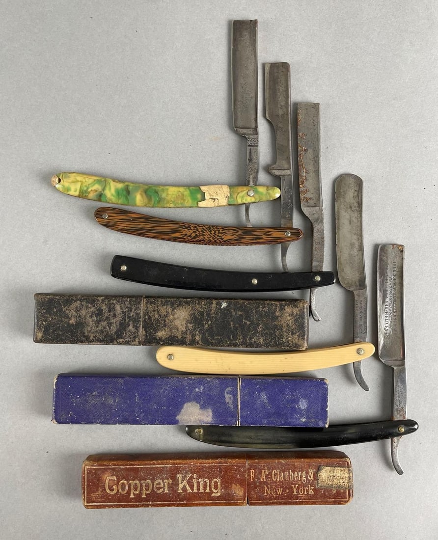 Group of 5 Vintage Folding Straight Razors (1 of 4)