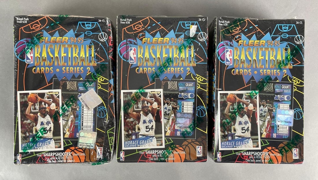 Group of 3 1994-95 Fleer Basketball Factory Sealed Cello Packs (1 of 3)