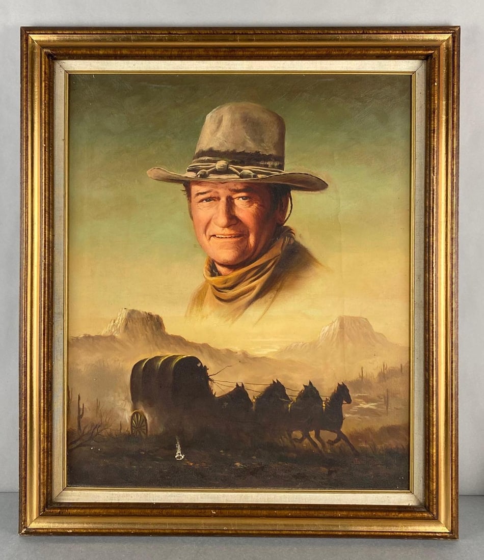 John Reed John Wayne Portrait Oil Painting on Canvas (1 of 5)