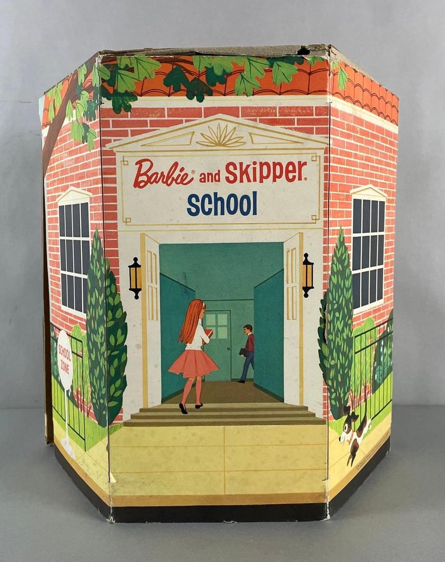 Vintage Mattel Barbie And Skipper School And Accessories