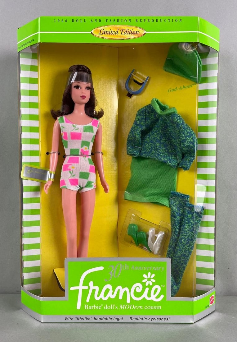 Limited Edition Mattel 30th Anniversary Francie Fashion Doll: Original packaging, 11 1/2 inch Barbie doll
