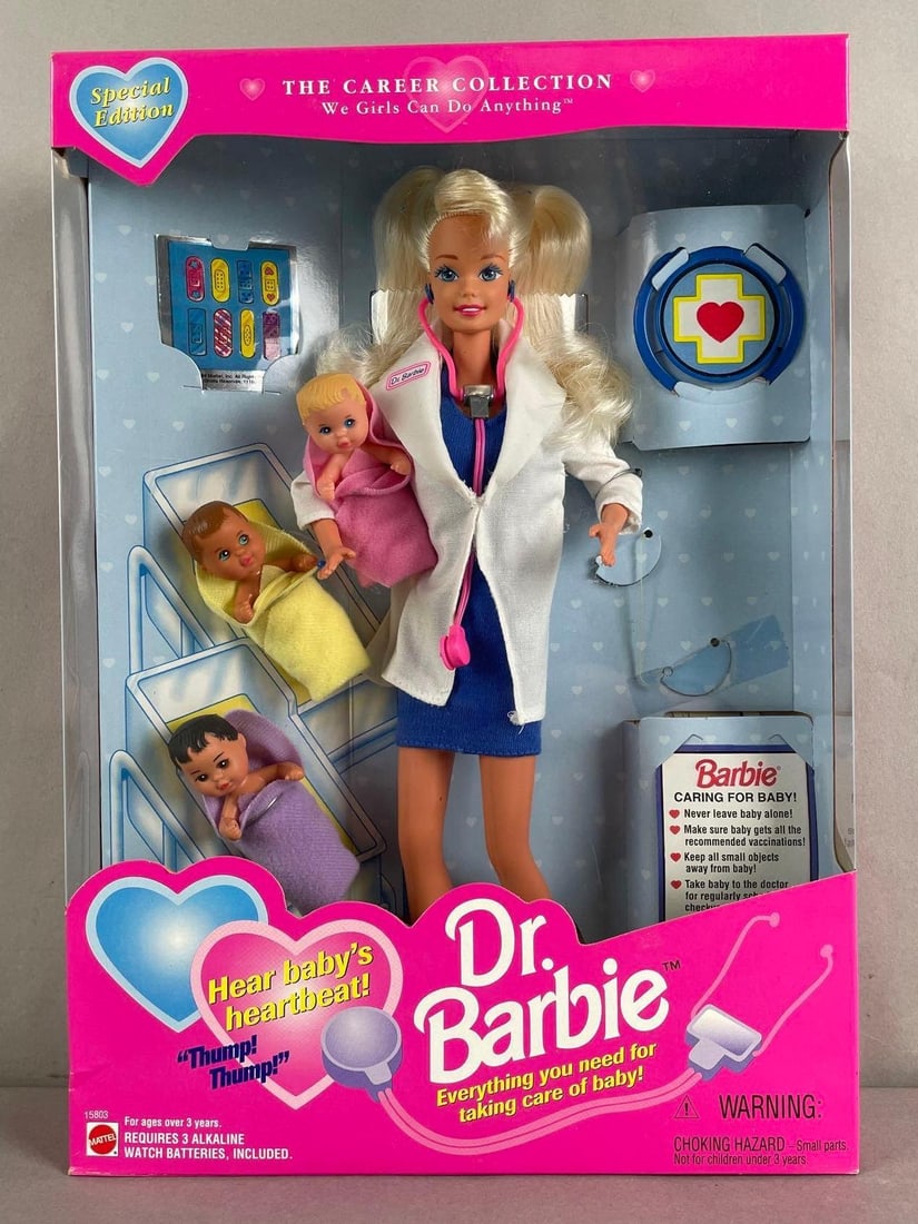 Special Edition Mattel Dr. Barbie Fashion Doll: 1995 original packaging, 11 1/2 inches tall