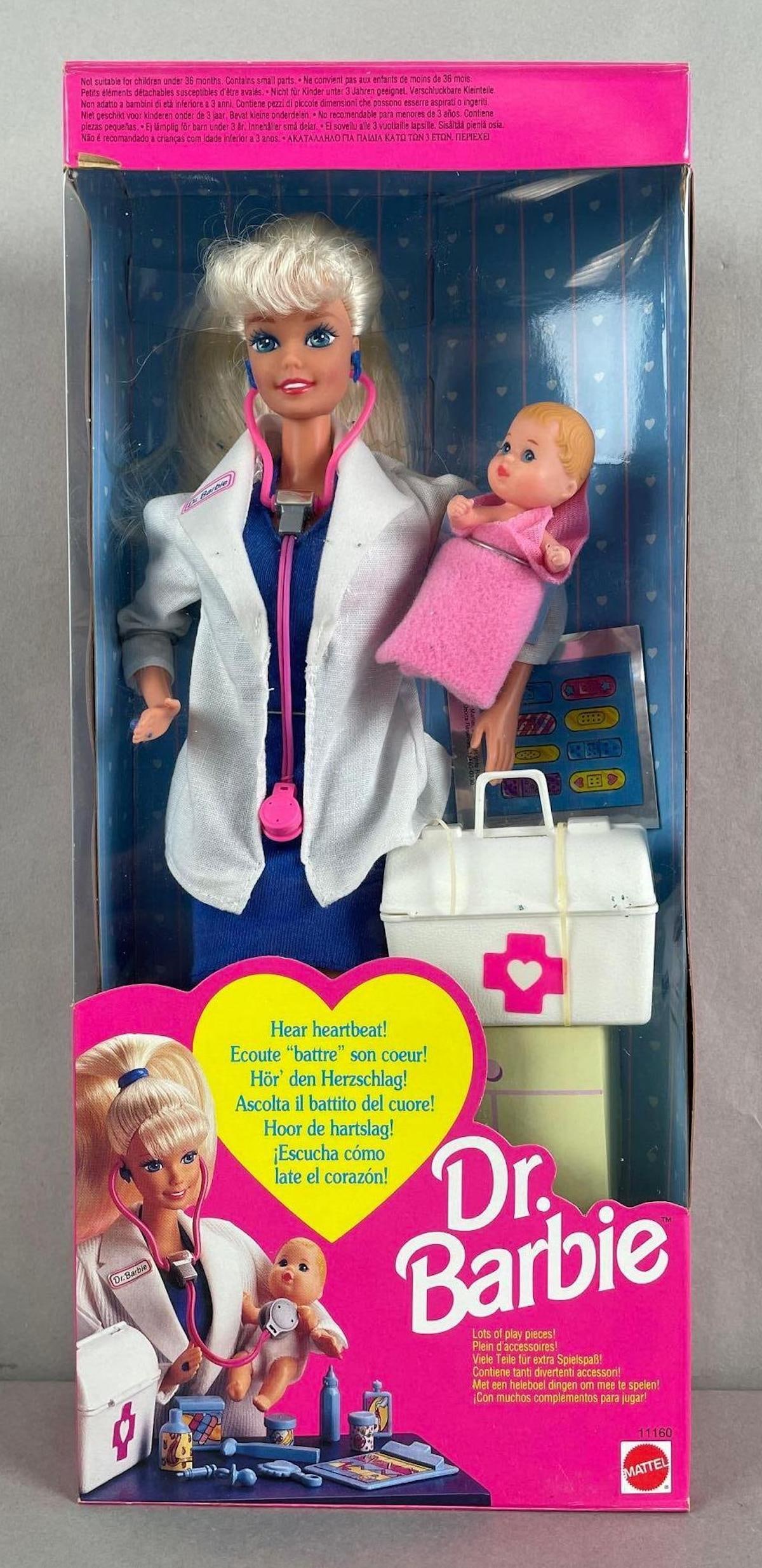 Mattel Dr. Barbie Fashion Doll: 1993 original packaging, 11 1/2 inches tall