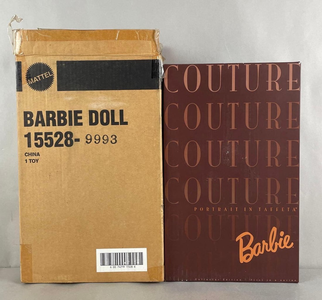Collector Edition Mattel Couture Portrait in Taffeta Barbie Fashion Doll: Original packaging and shipping box, 11 1/2 inches tall