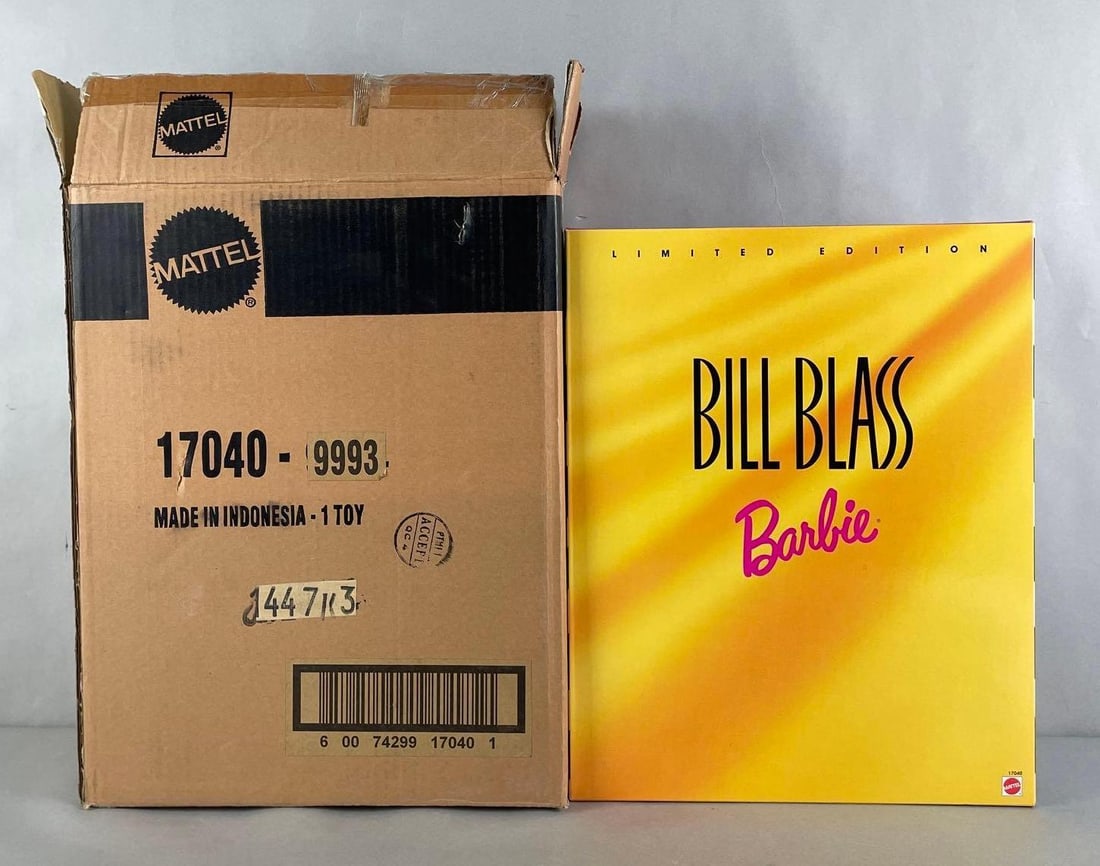 Limited Edition Mattel Bill Blass Barbie Fashion Doll: 1996 original packaging, and shipping box. 11 1/2 inch doll