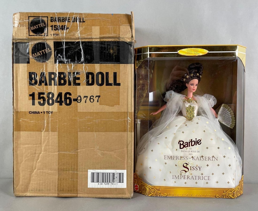 Limited Edition Mattel Empress Sissy Barbie Fashion Doll: Damaged 1996 Original packaging , includes original shipping box. 11 1/2 inches tall