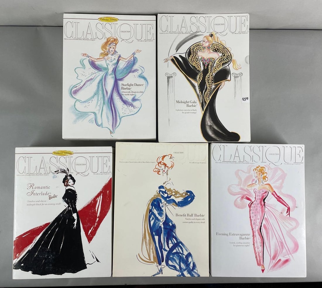 Group of 5 Mattel Classique Collection Barbie Fashion Dolls (1 of 5)