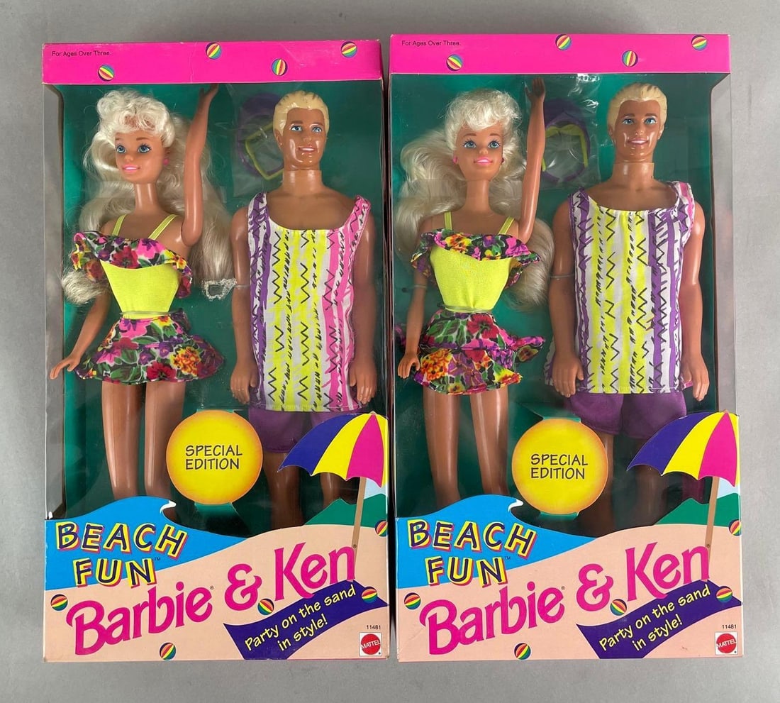 Group of 2 Mattel Special Edition Beach Fun Barbie and Ken Fashion Dolls (1 of 2)