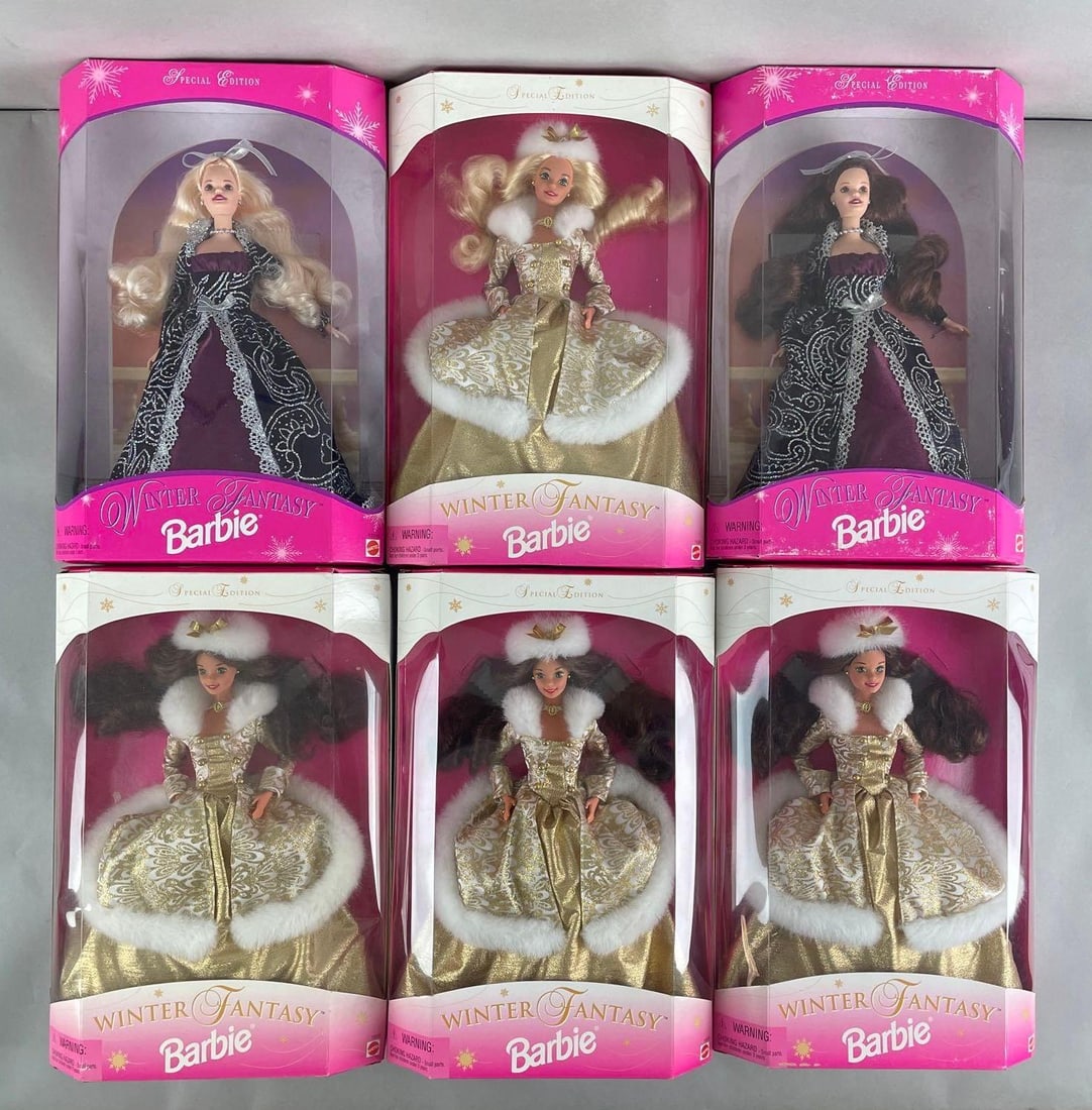Group of 6 Special Edition Mattel Winter Fantasy Barbie Fashion Dolls (1 of 4)