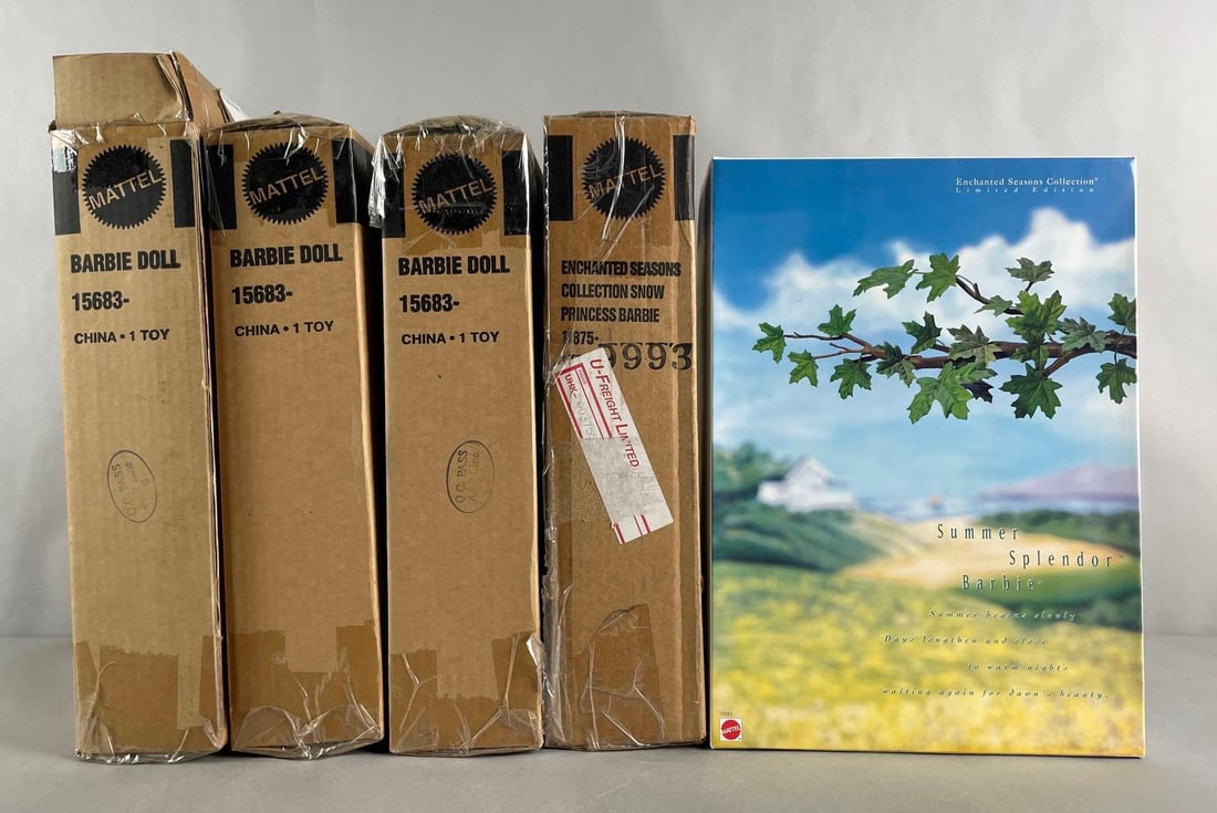 Group of 4 Limited Edition Mattel Summer Splendor Barbie Fashion Dolls (1 of 3)