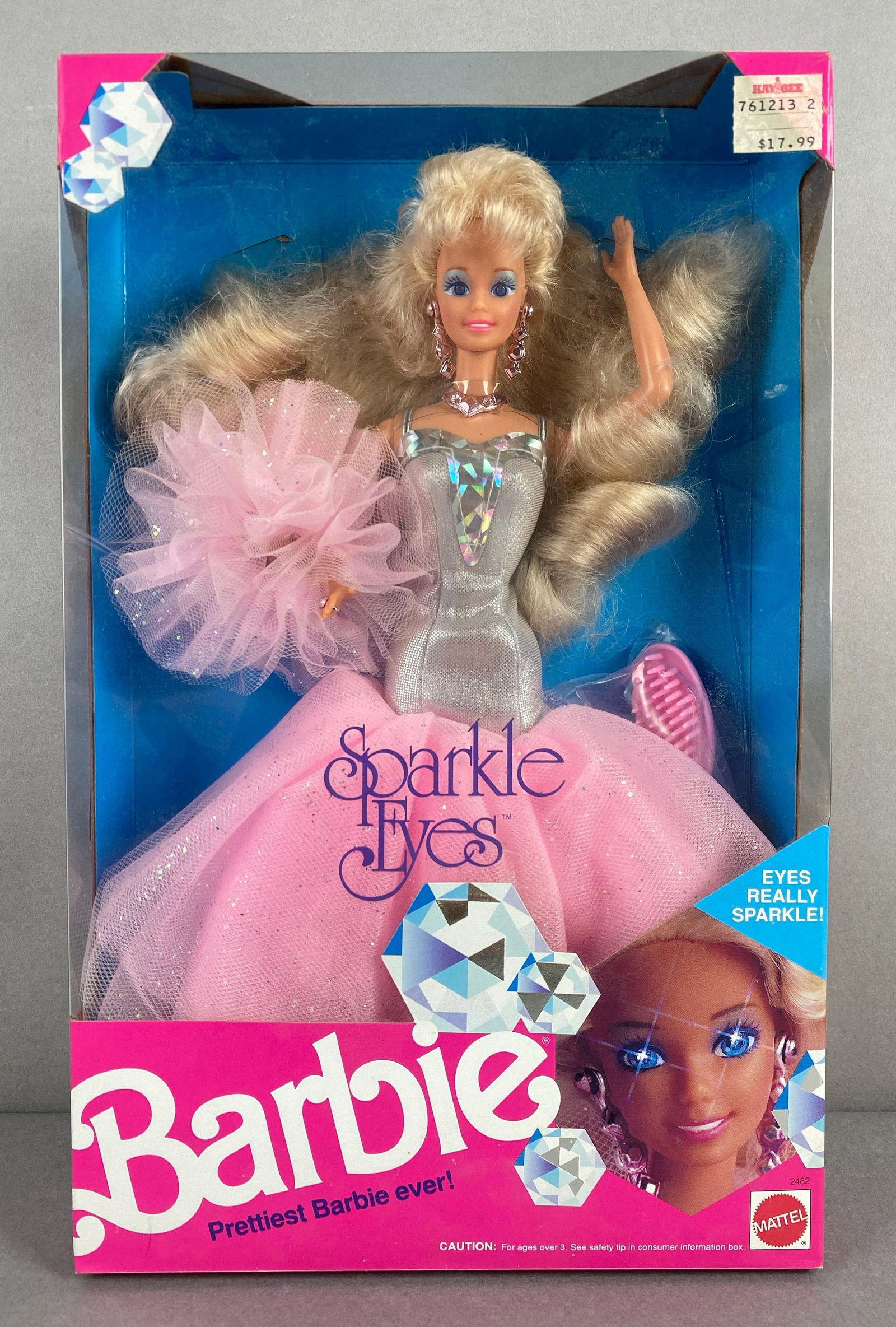 Mattel Sparkle Eyes Barbie Fashion Doll: New in original box, doll measures 11 1/2 inches tall