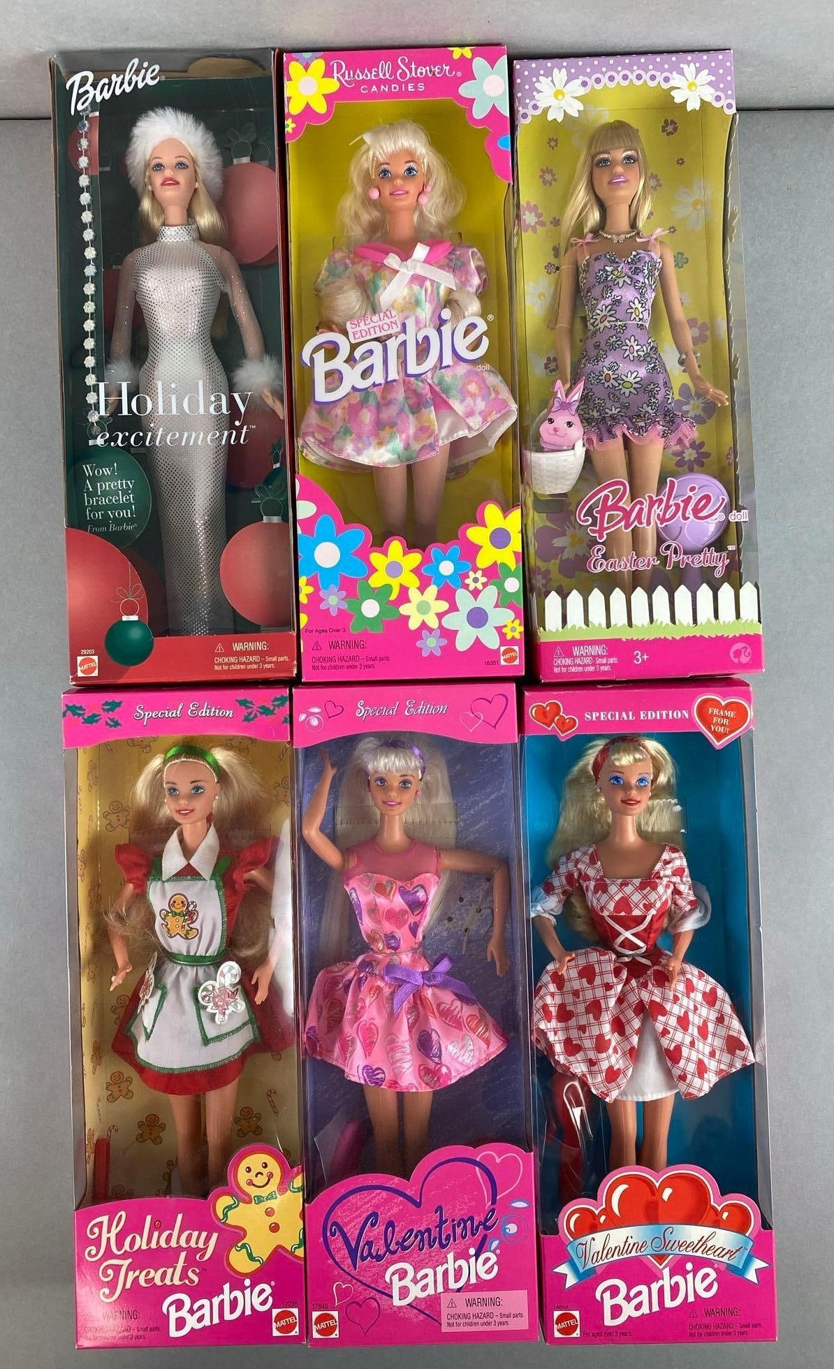 Group of 6 Mattel Barbie Holiday Fashion Dolls (1 of 4)