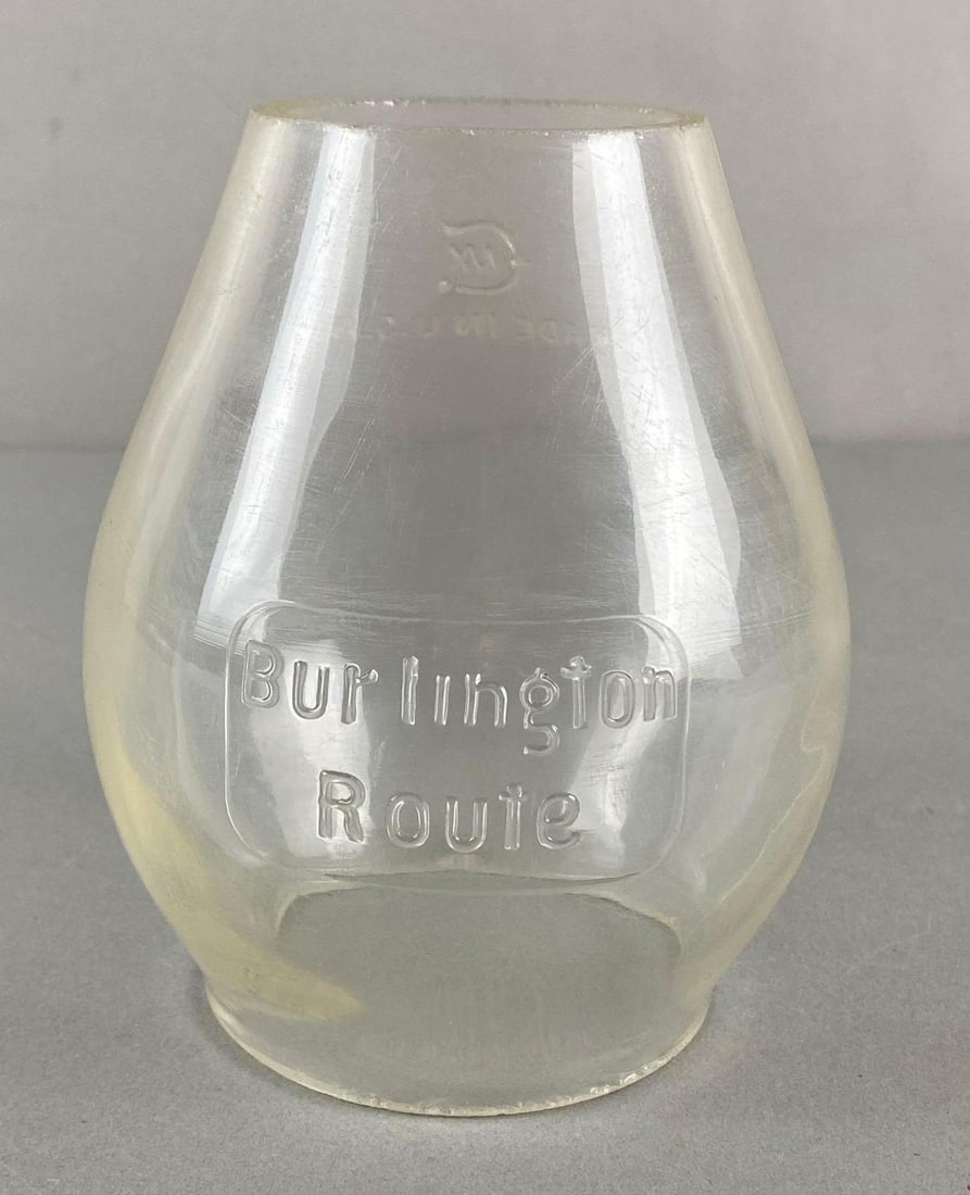 Burlington Route Railway Clear Glass Lantern Globe (1 of 7)