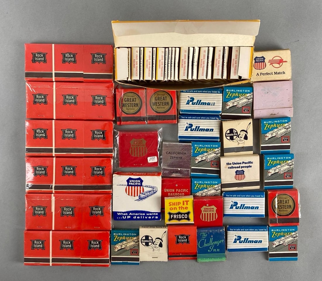 Group of 80+ Railroad Matchbooks (1 of 3)