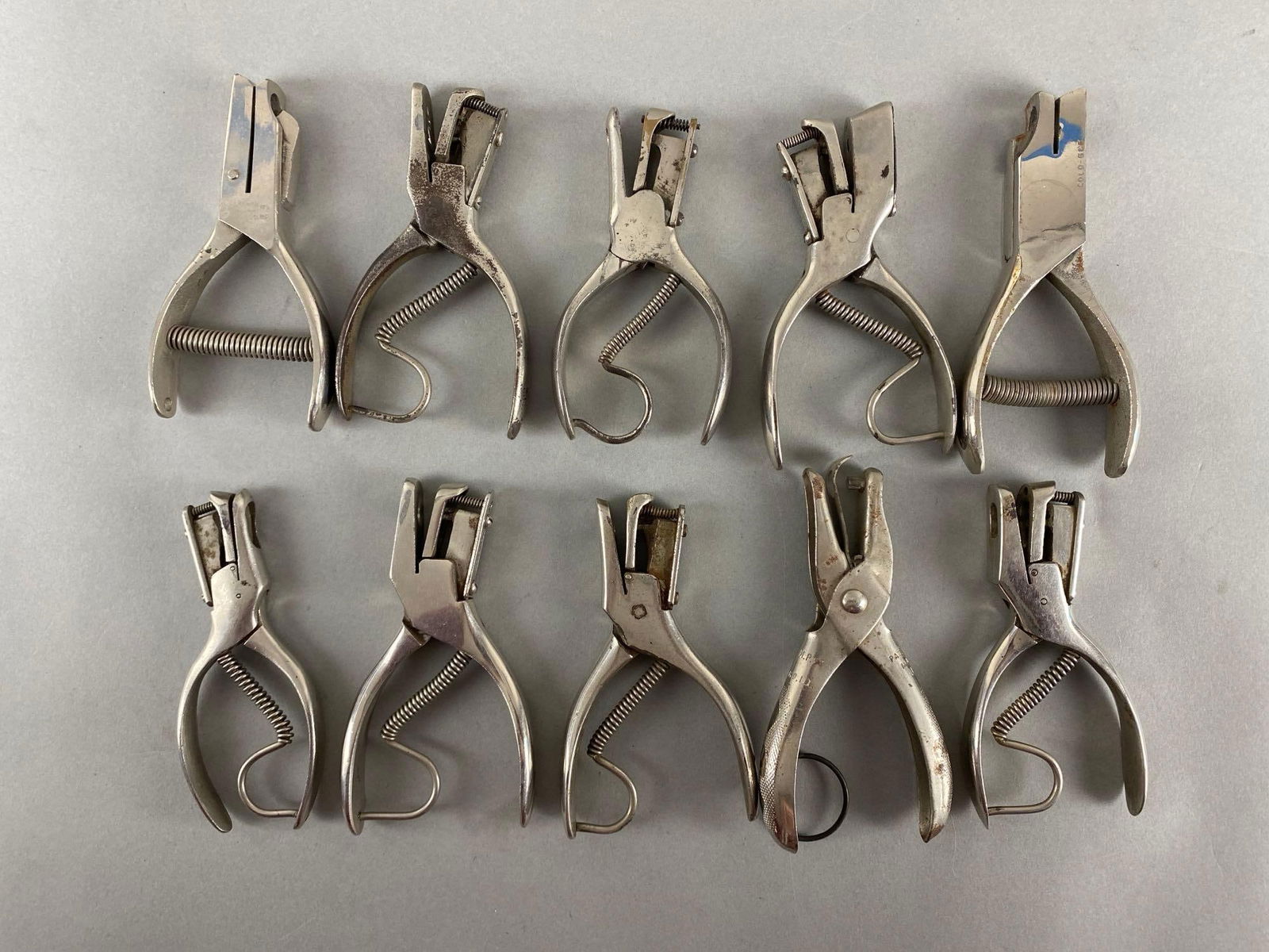 Group of 10 Railroad Conductors Ticket Punches (1 of 3)