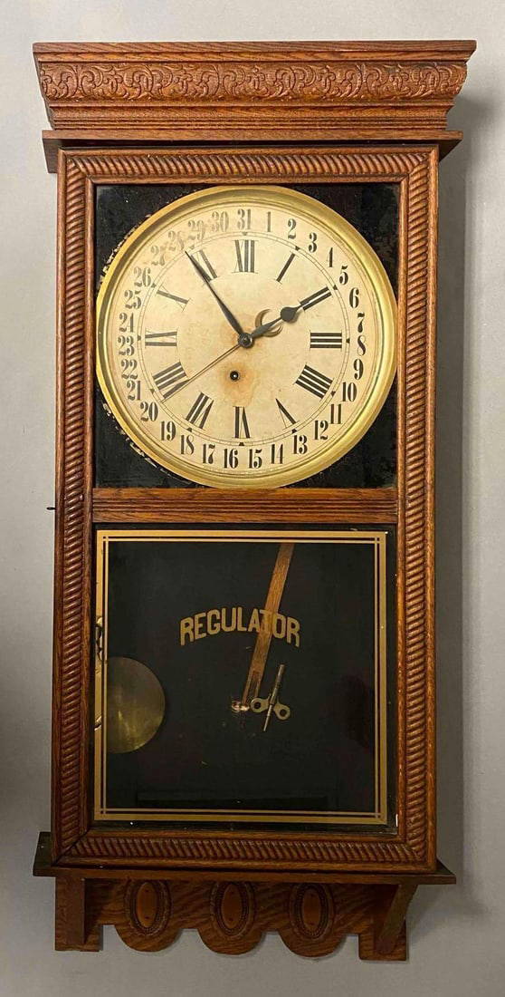 Farmington Illinois Regulator Railroad Depot Clock Auction