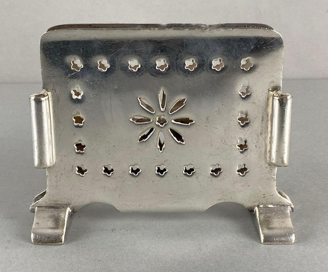Burlington Route Railroad International Silver Co. Silverplate Menu Holder (1 of 4)
