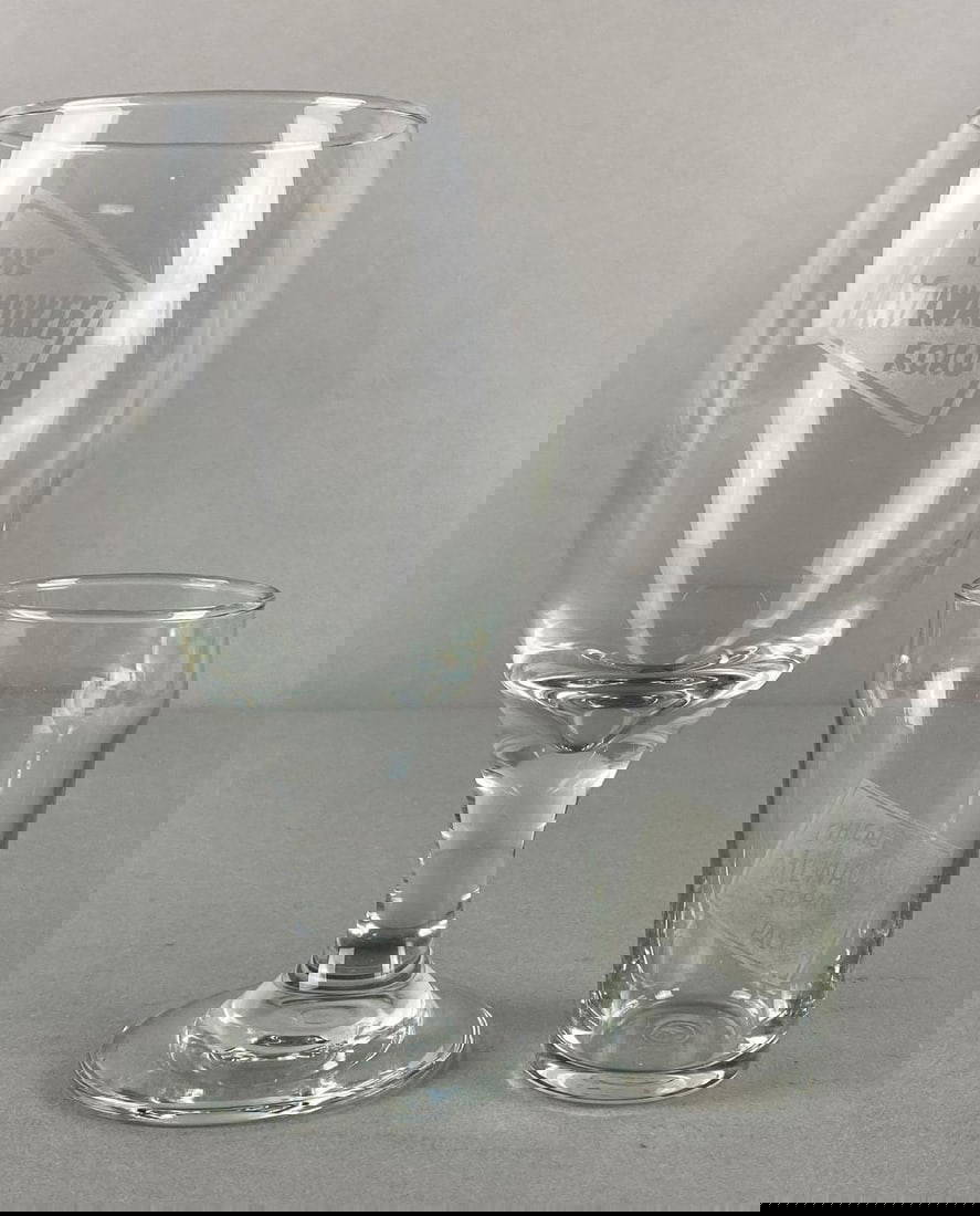 Group Of 2 Railroad Clear Drink Glasses Auction
