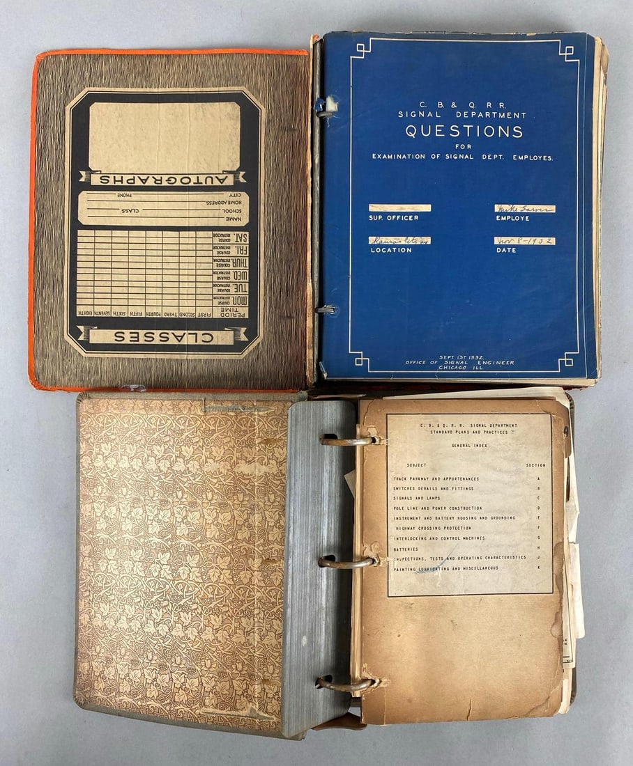 Group of 2 Vintage CB&Q Railroad Signal Department Questions and Plans (1 of 5)