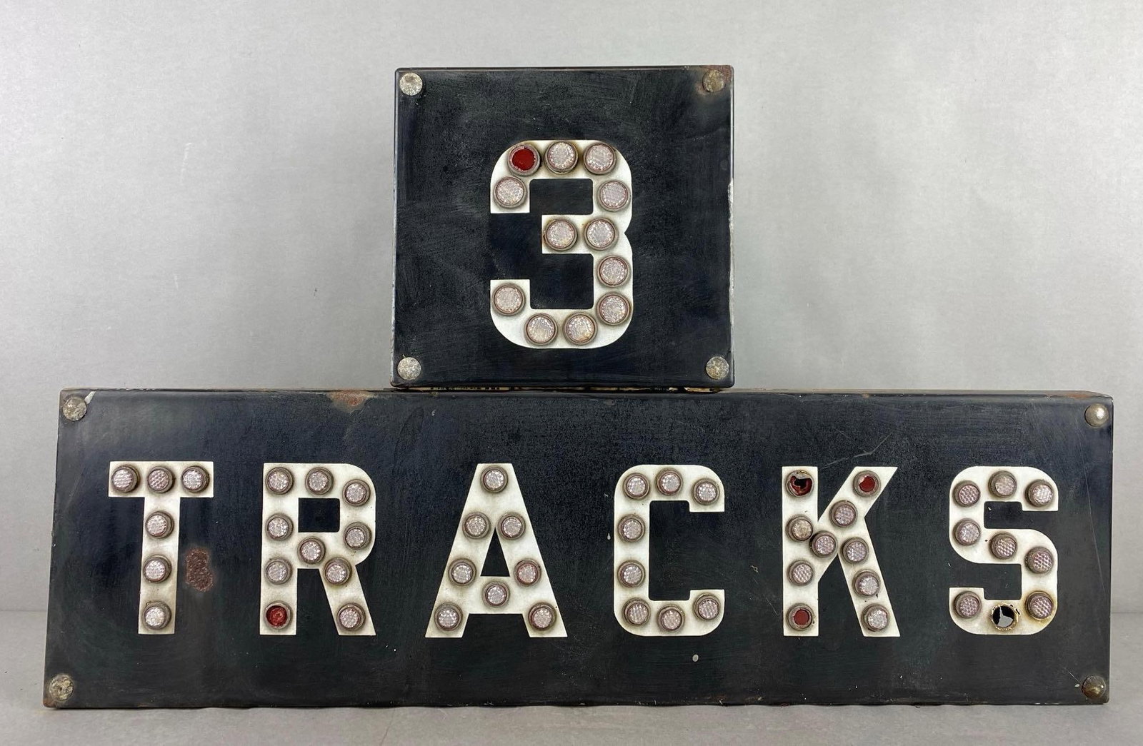 Metal Railroad 3-Track Crossing Sign (1 of 3)