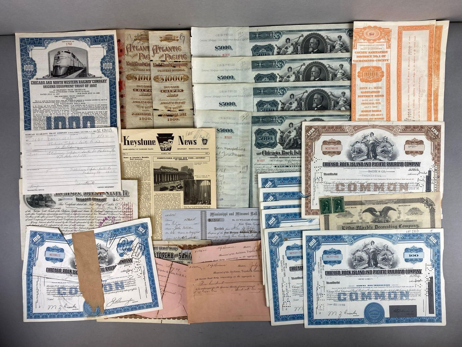 Group of 20+ Railroad Trust Certificates (1 of 2)