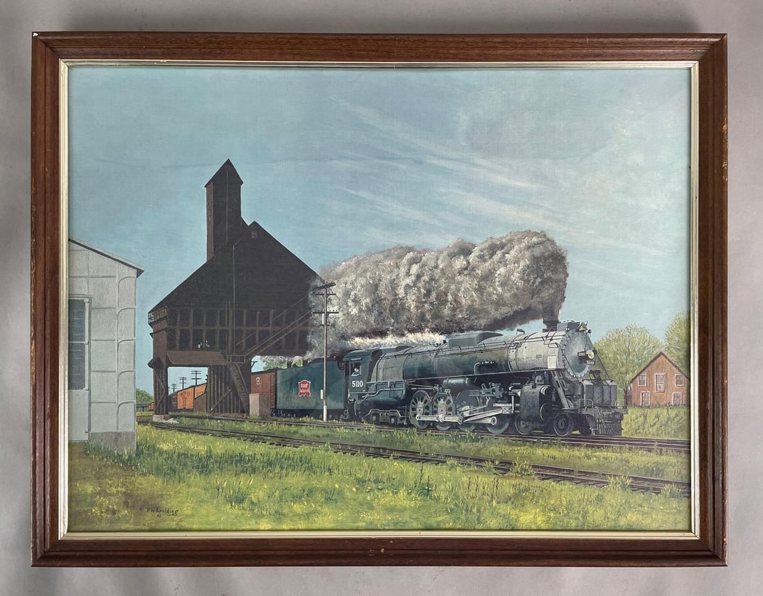 1968 P.W. Spalding Rock Island Steam Locomotive Lithograph (1 of 3)