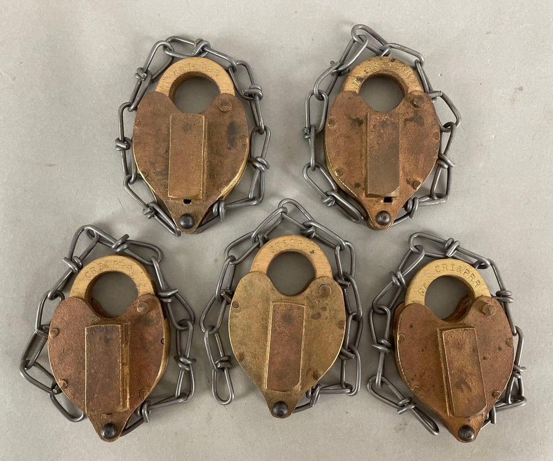Group of 5 Vintage Hansl Mfg. Railroad Padlocks (1 of 4)