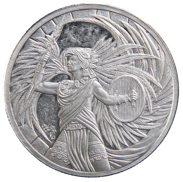 Aztec Eagle Warrior - 1 oz 999 Fine Silver Round (1 of 2)