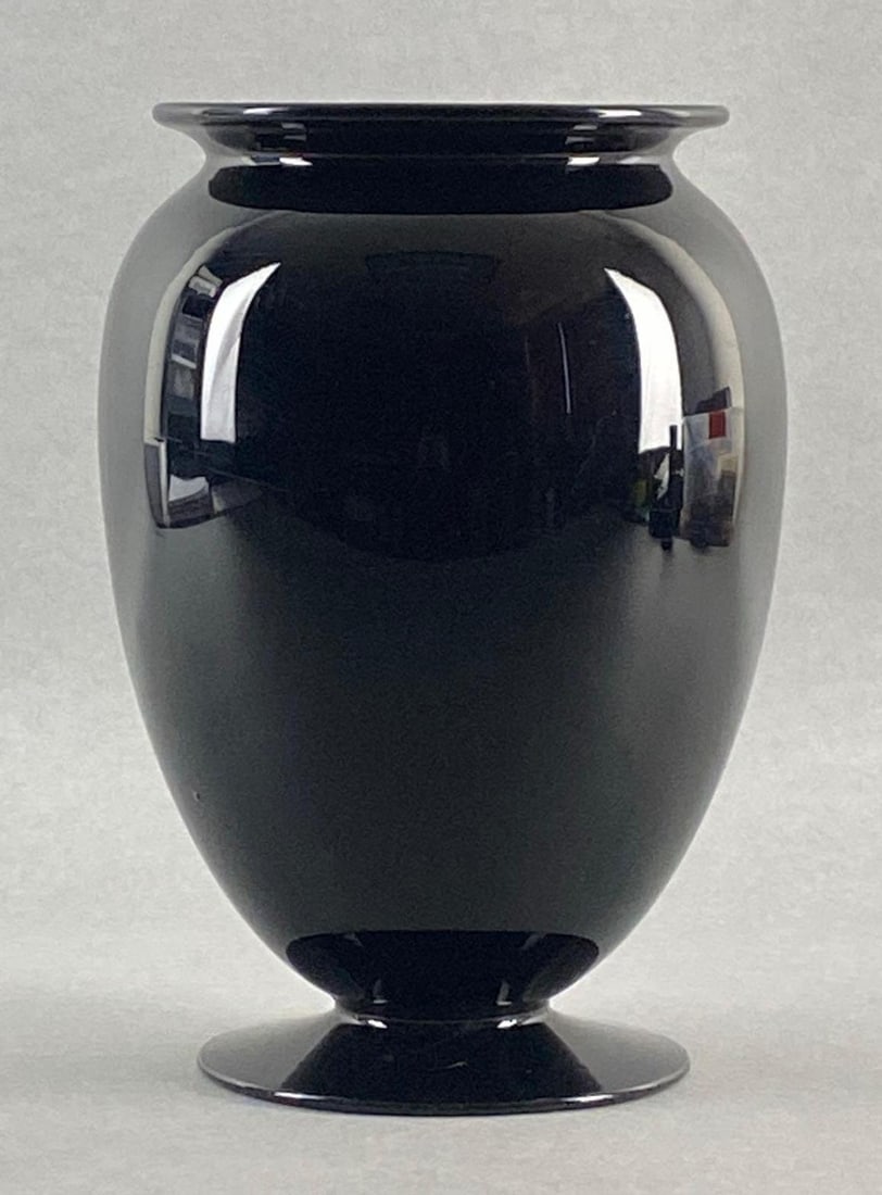 Steuben Ovoid Mirror Black Glass Vase (1 of 5)