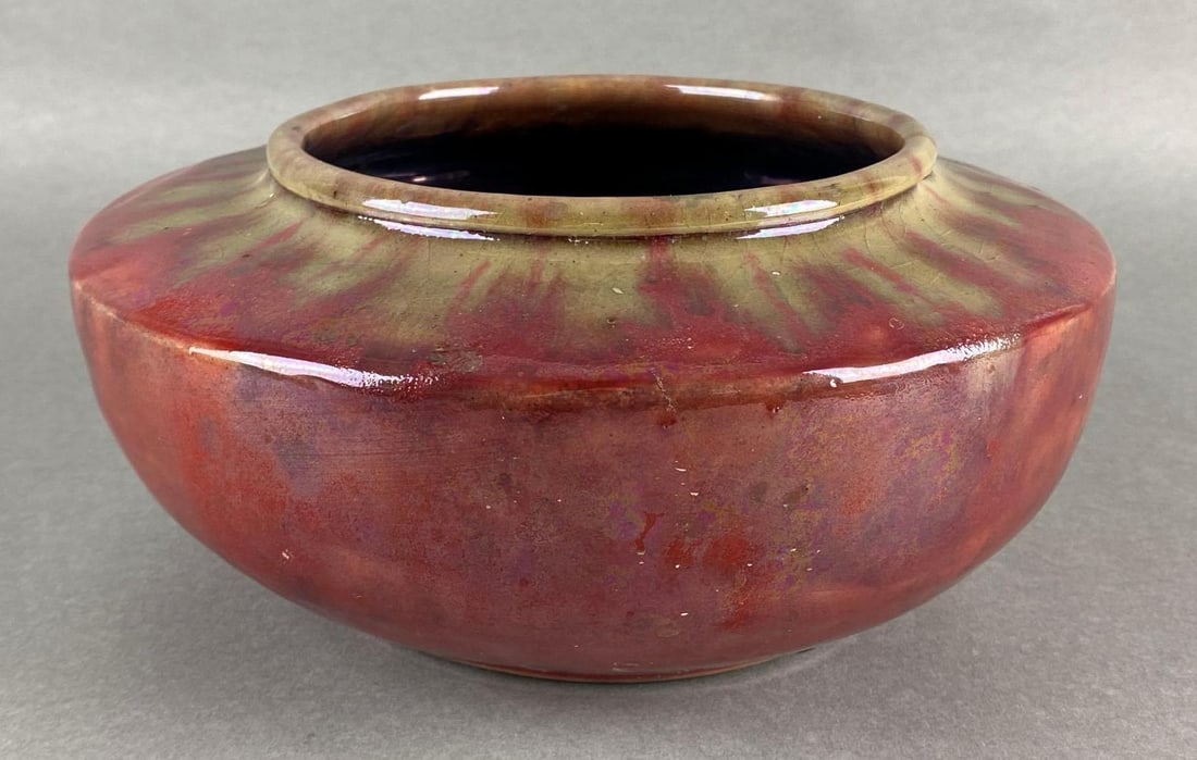 Pewabic Detroit Red Drip Glaze Pottery Vase (1 of 6)