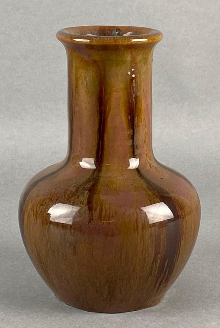 Fulper Pottery Brown Drip Glaze Striped Vase (1 of 6)