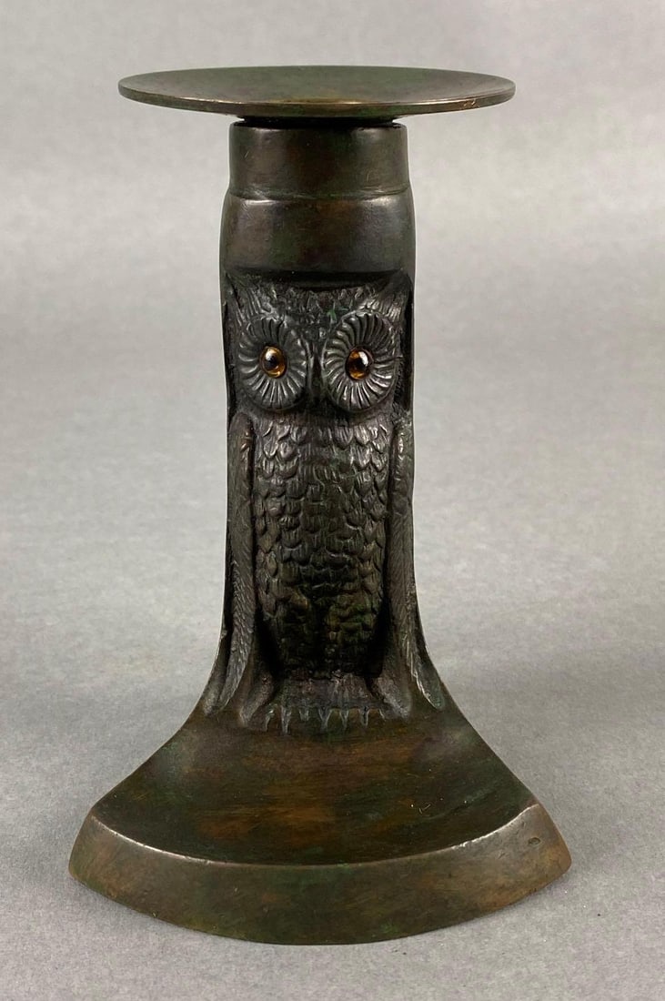 Antique Cast Metal Owl Candle Stick Holder (1 of 7)
