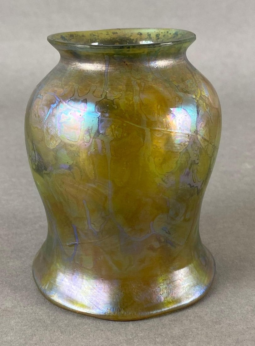 Loetz Style Gold Aurene Glass Lamp Shade (1 of 5)