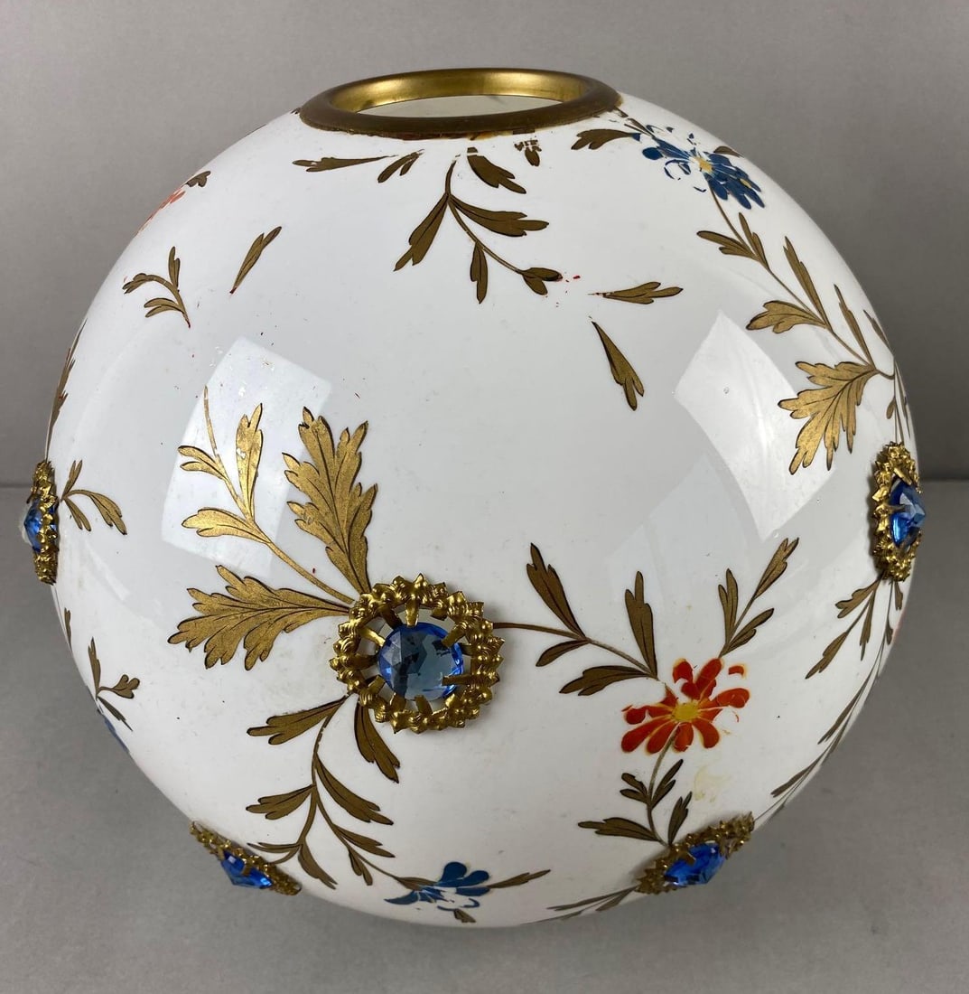 Antique Art Deco Glass Globe Hand Painted Lamp Shade (1 of 6)