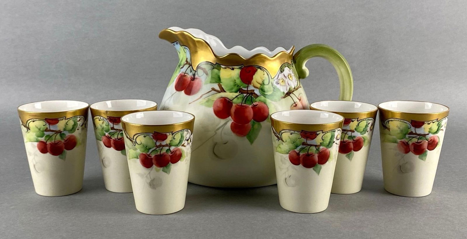Limoges O. Berger Porcelain Cherries Cider Set (1 of 13)