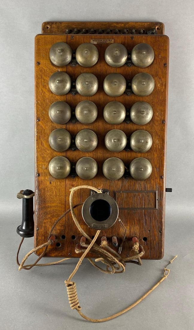 Antique Western Electric Co. Oak Wall Hanging Operator Switchboard Telephone (1 of 6)