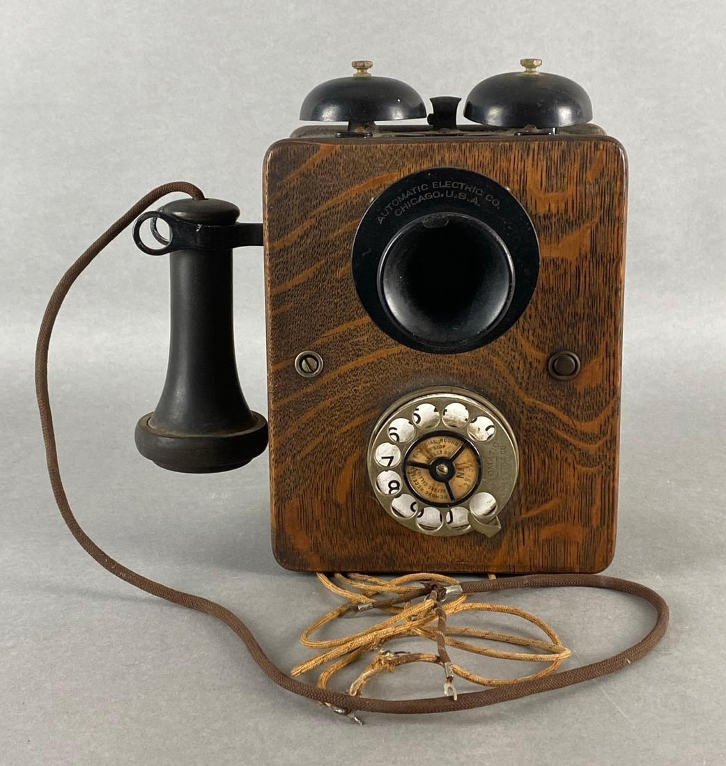 Automatic Electric Co. Wood Wall Hanging Rotary Telephone (1 of 7)