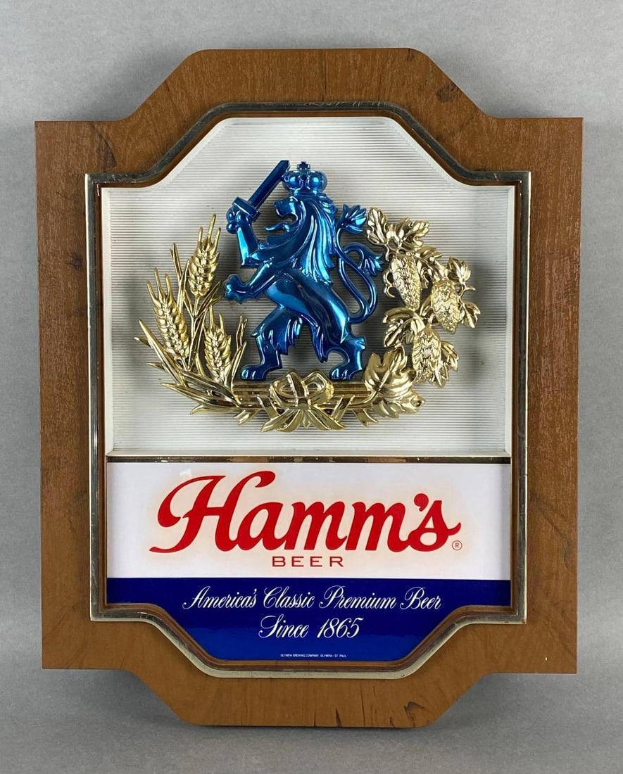 Hamms Lion Olympia Plastic Advertising Beer Sign (1 of 3)