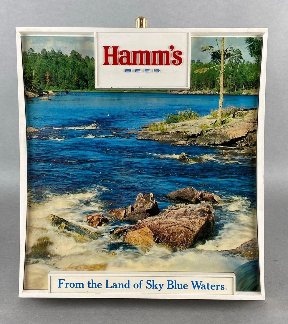 Hamms Canoe on Shore Plastic Advertising Beer Sign (1 of 5)