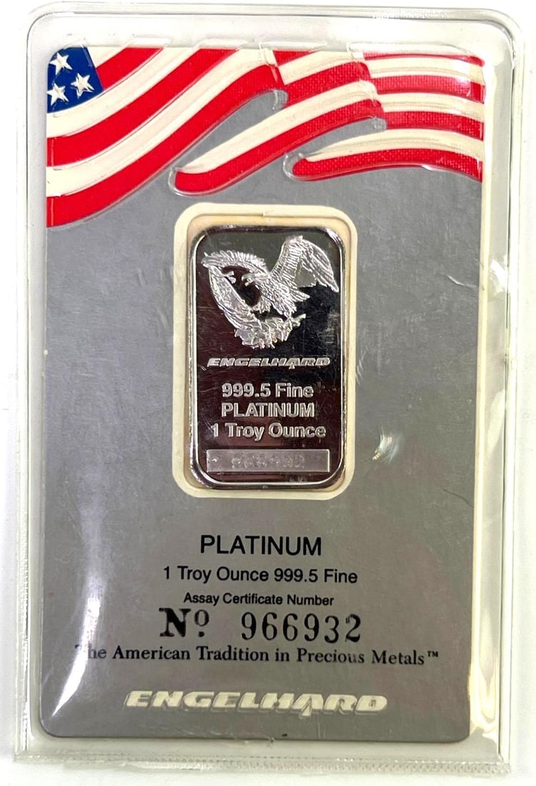 RARE Engelhard Platinum 1oz .999 Fine Bar: RARE Engelhard Platinum 1oz .999 Fine Bar