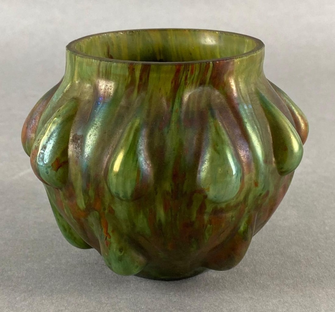 Kralik Humpen Iridescent Green Art Glass Vase (1 of 5)