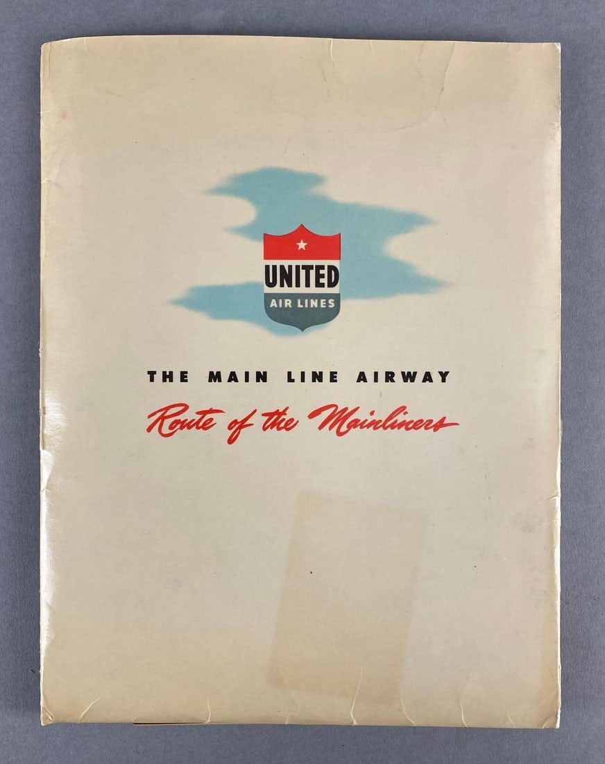 1947 United Airlines Mainliner Flight Informational Packet (1 of 5)