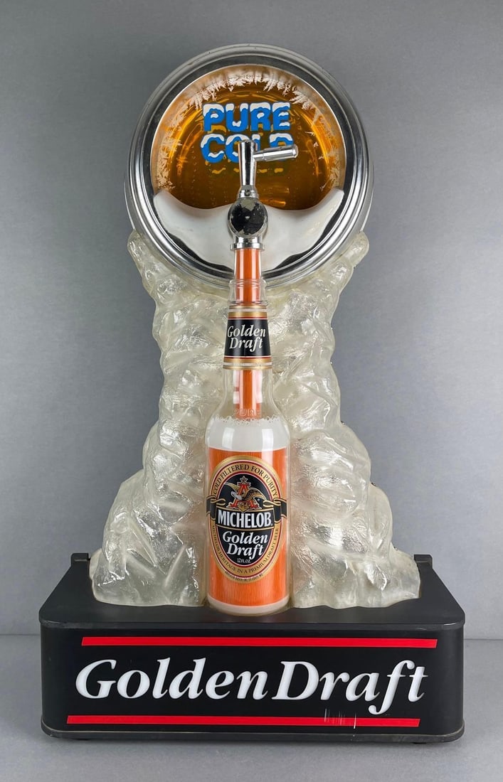 Michelob Golden Draft Light Up Motion Advertising Beer Sign (1 of 3)