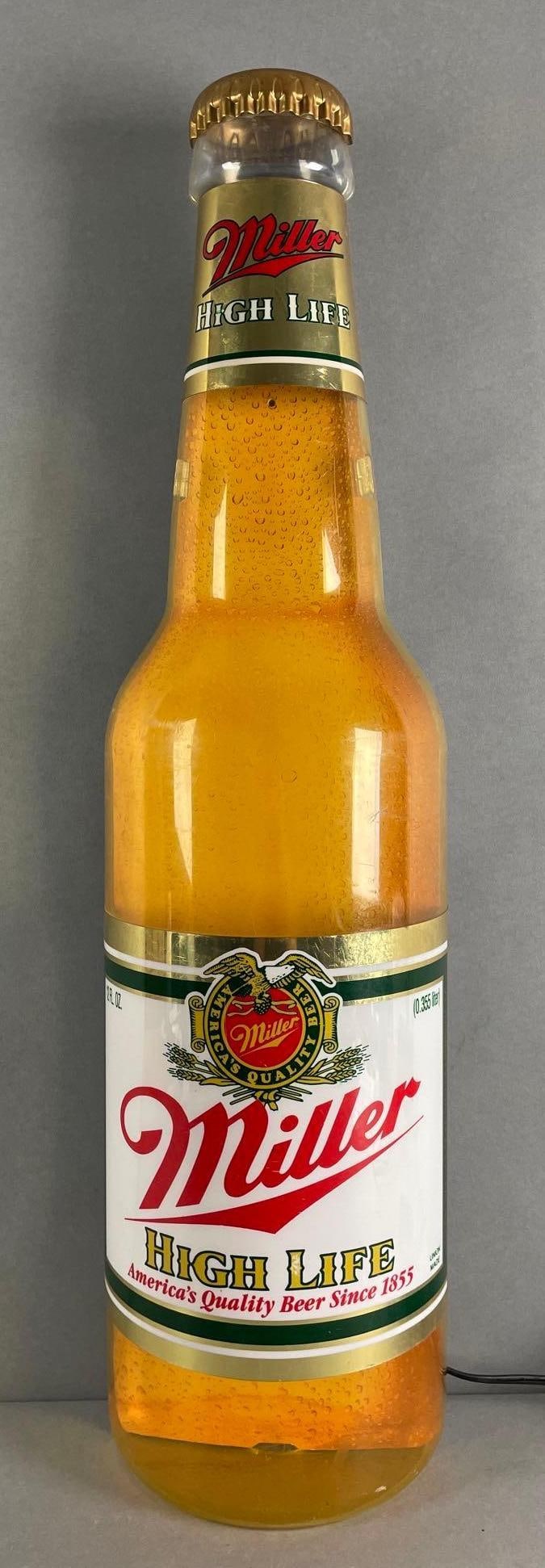 Miller High Life Beer Bottle Light Up Advertising Sign (1 of 3)
