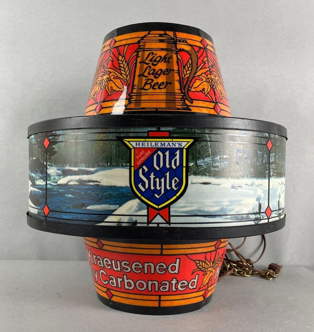 Old Style Beer Rotating Light Up Advertising Sign (1 of 4)