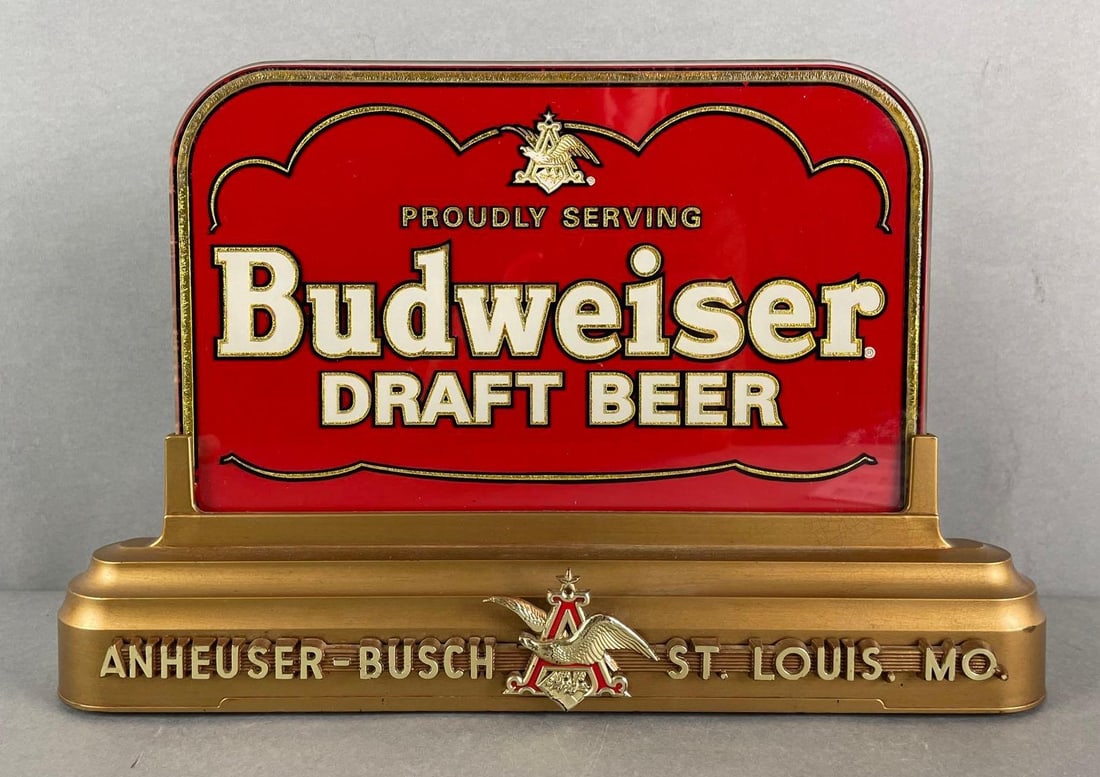 Budweiser Draft Beer ROG Back Bar Light Up Advertising Sign (1 of 3)