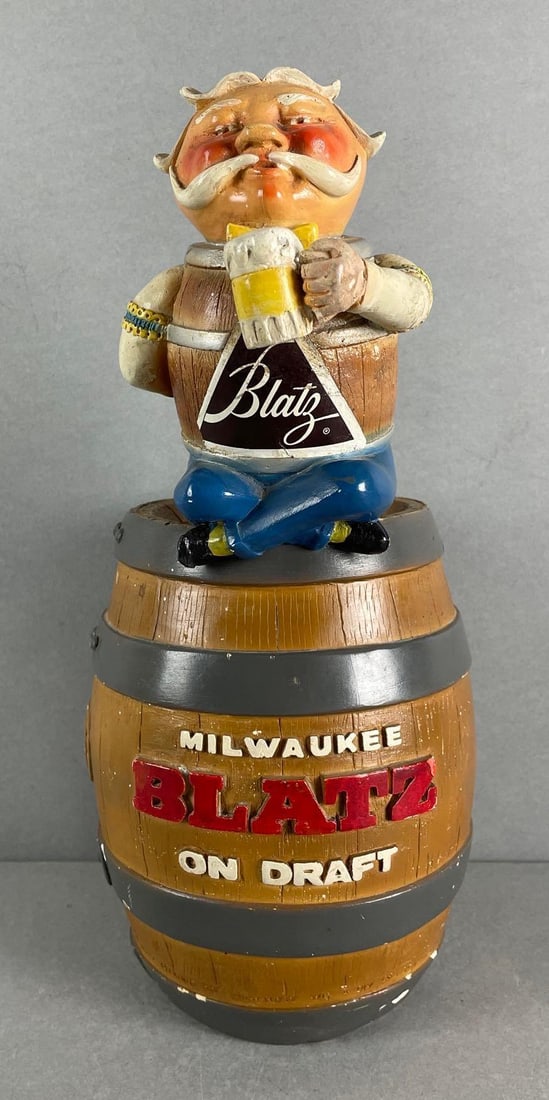 Vintage Blatz Beer Barrel Man Chalk Advertising Statue (1 of 6)